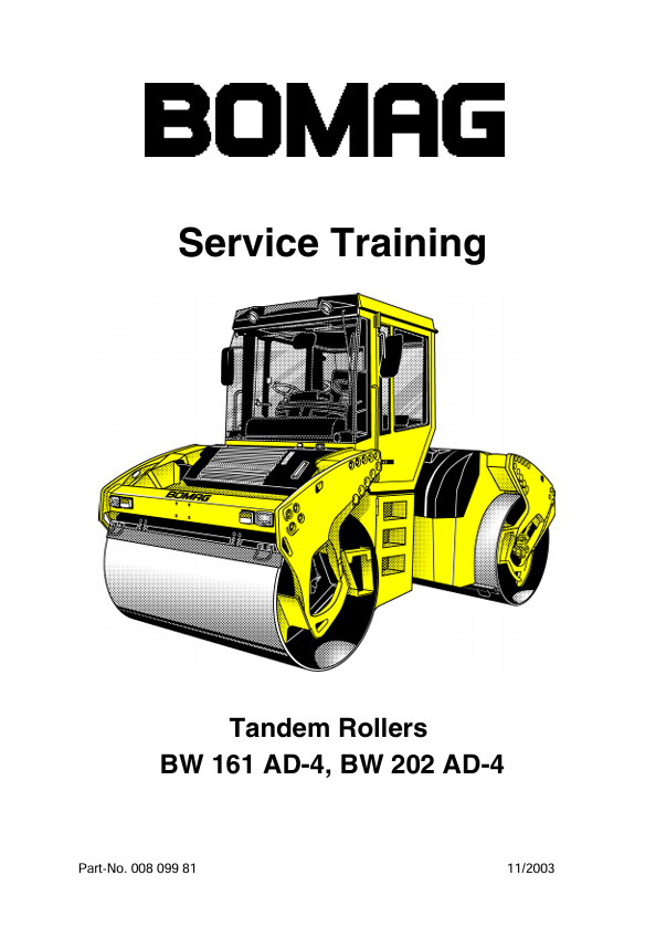 BOMAG BW 202 AD-4 Service Training Manual 00809981 PDF