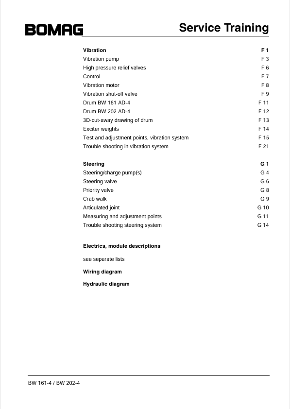BOMAG BW 202 AD-4 Training Manual 00809981 | 11.2003 PDF