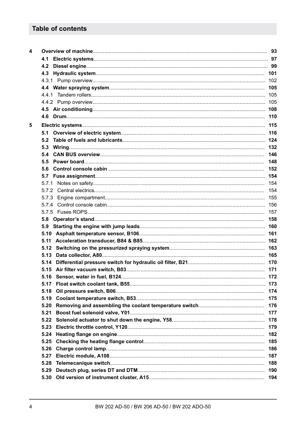 BOMAG BW 202 AD-50 Vibratory Roller Repair & Service Manual