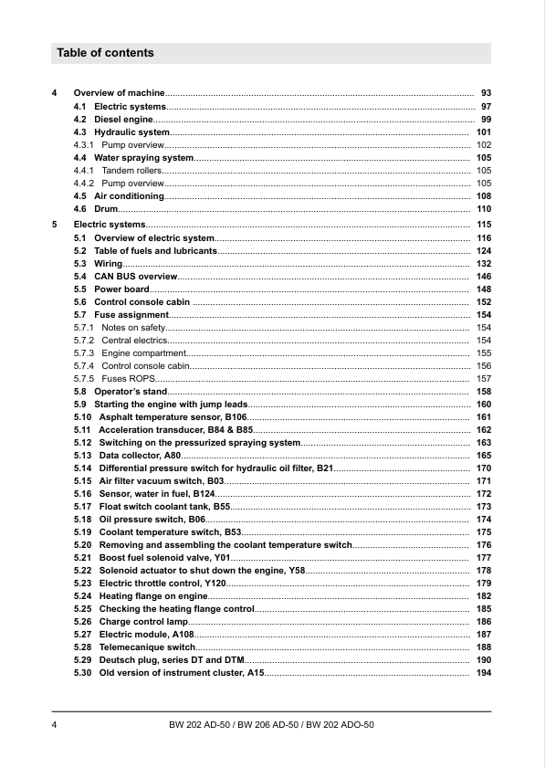 BOMAG BW 202 ADO-50 Vibratory Roller Repair & Service Manual
