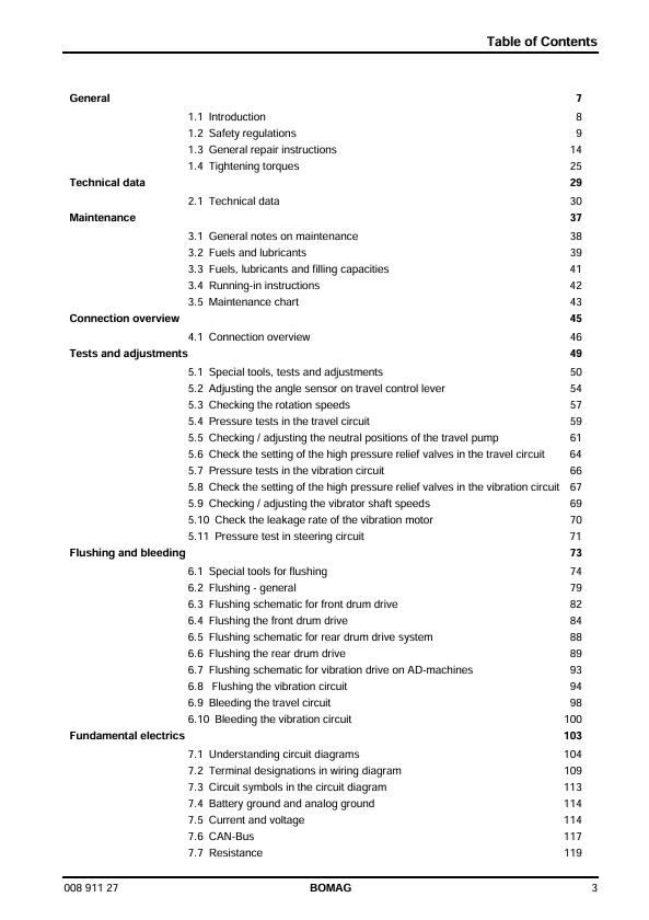 BOMAG BW 203 AD-4 AM Service Manual 00891127 2008 PDF