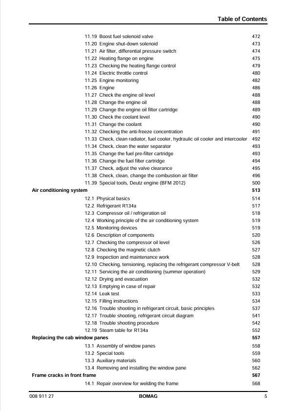 BOMAG BW 203 AD-4 AM Tandem Roller Maintenance Manual 00891127 PDF