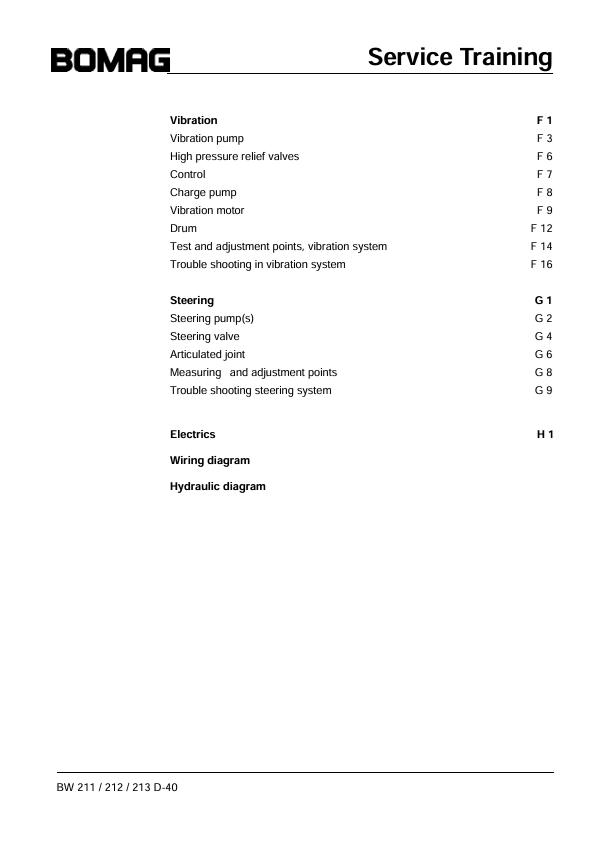 BOMAG BW 211 D-40 Deutz Engine Service Training Manual 11.2005