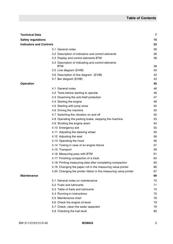 BOMAG BW 211 D-40, PD-40 Operating Manual 00815881 PDF 08-2006