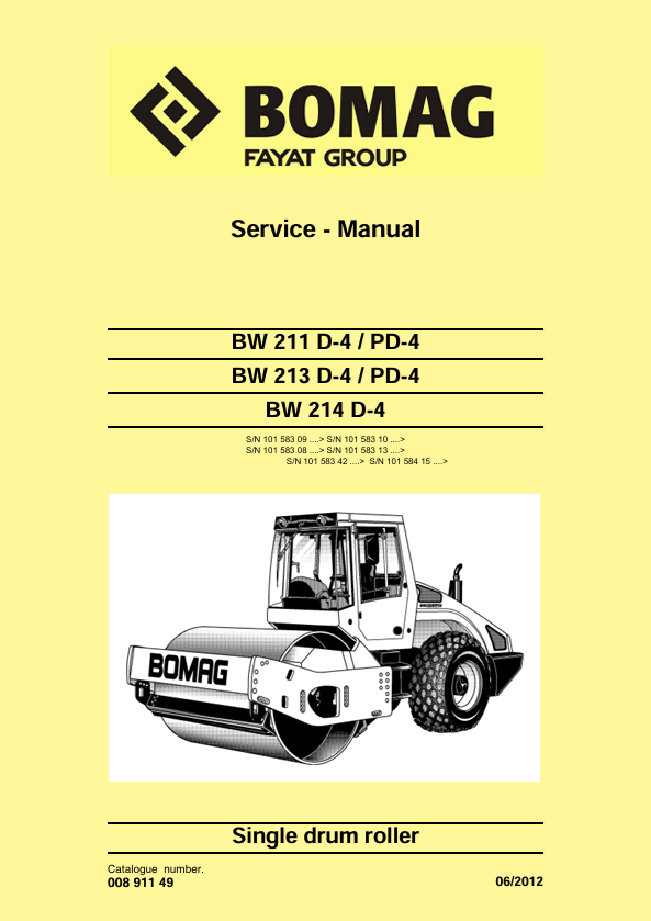 BOMAG BW 211 D-4, PD-4 Service Manual PDF