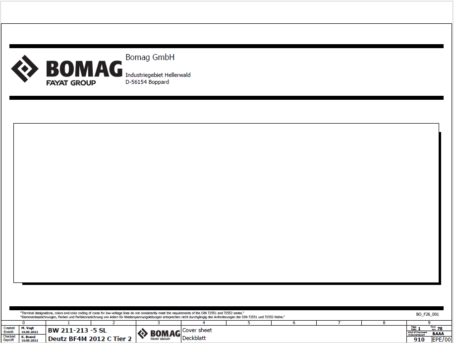 BOMAG BW 211 D-5 SL Single Drum Vibratory Roller Electric & Hydraulic Schematic Diagram Manual