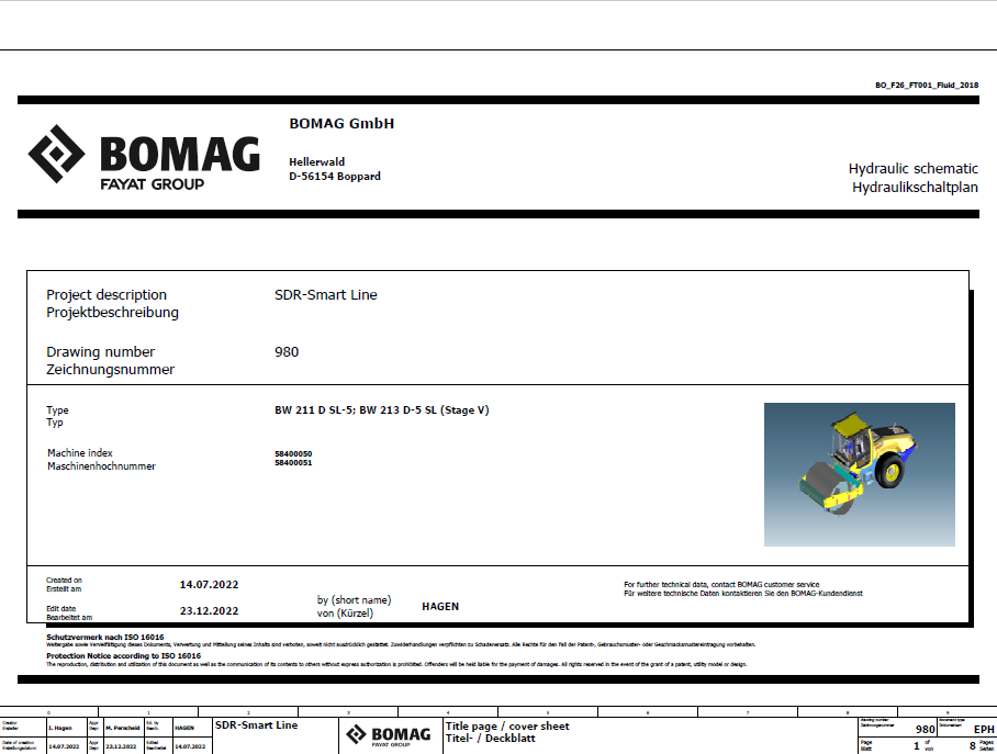 BOMAG BW 211 D-5 SL Single Drum Vibratory Roller Electric Schematic Diagram Manual (S/N 101584501001 - 101584509999)