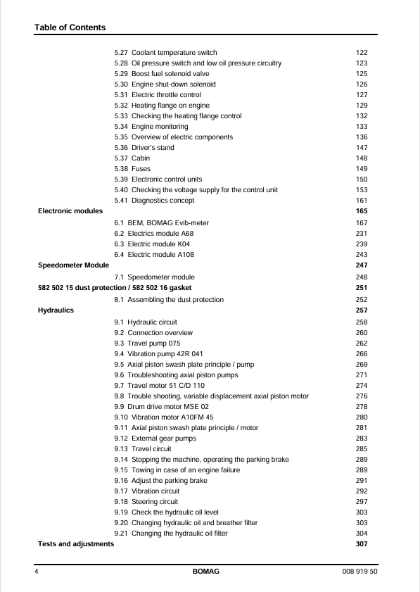BOMAG BW 211 DE-40 Service & Repair Manual 2012 PDF