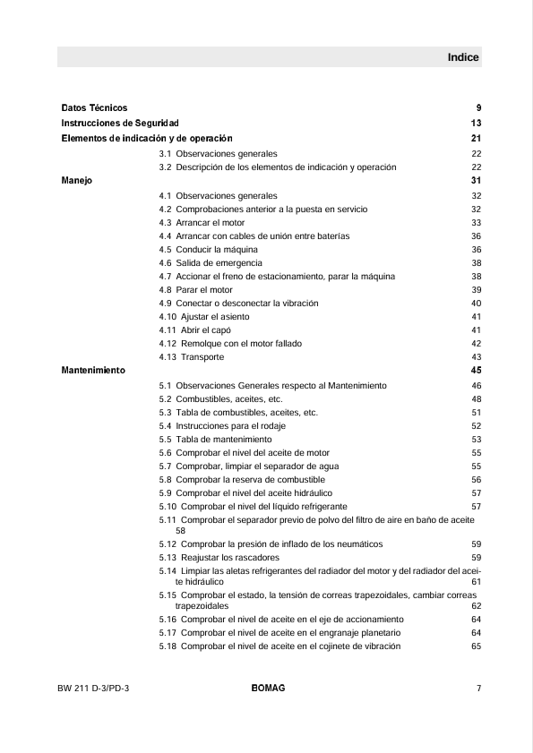 BOMAG BW 211 PD-3 Service & Maintenance Manual PDF