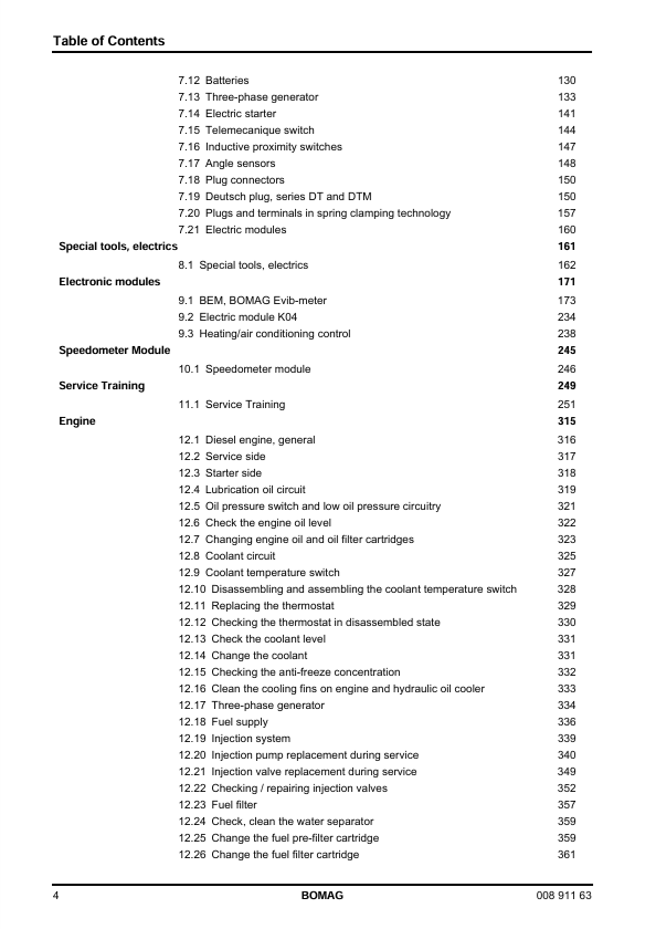 BOMAG BW 212 D-40 PD-40 Repair & Service Manual 00891163 PDF