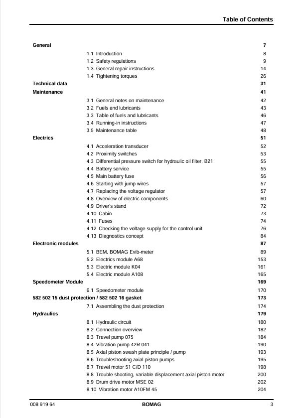 BOMAG BW 212 D-40 PD-40 Service Manual 00891964 2013 PDF