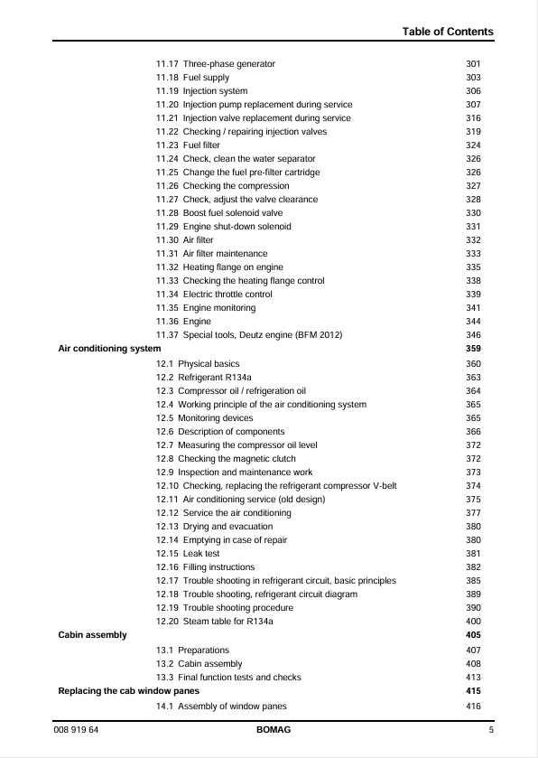 BOMAG BW 212 PD-40 Roller Maintenance & Service Manual 2013 PDF