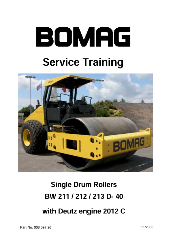 BOMAG BW 213 D-40 Deutz Service Training Manual 11.2005 PDF