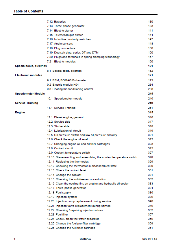 BOMAG BW 213 D-40 / PD-40 Roller Official Service Manual (Ref: 00891163)