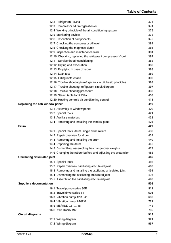 BOMAG BW 213 D-4, PD-4 Roller Service Manual 00891149 PDF