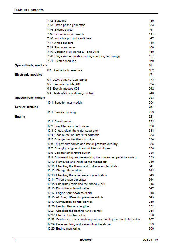BOMAG BW 213 D-4 / PD-4 Workshop & Repair Manual (02.2008)