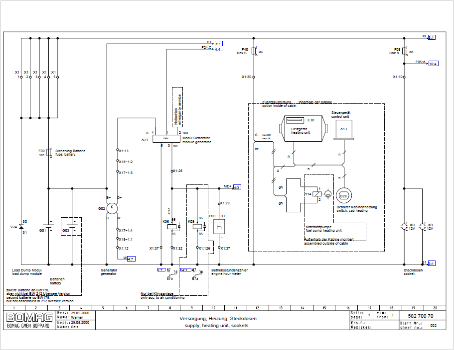BOMAG BW 213 DH-3 Single Drum Vibratory Roller Electric and Hydraulic Schematic Diagram Manual (101580391007 - 101580391020)