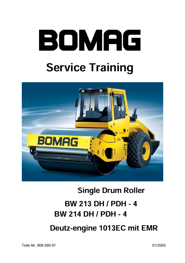 BOMAG BW 213 DH-4 PDH-4 DEUTZ 1013EC Service Manual 2005 PDF