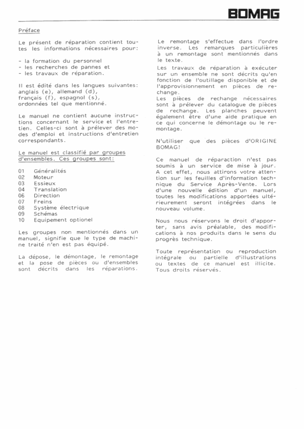 BOMAG BW 213 Service Repair Manual 00819094 PDF