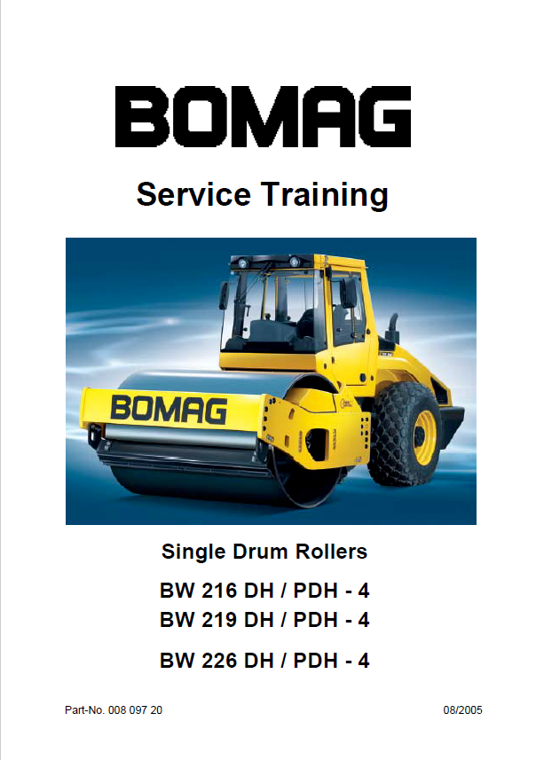 BOMAG BW 216 219 226 DH PDH-4 Service Training Manual PDF