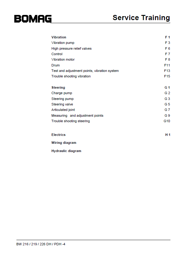BOMAG BW 216 DH PDH-4 Service Manual (08-2005, 00809720)