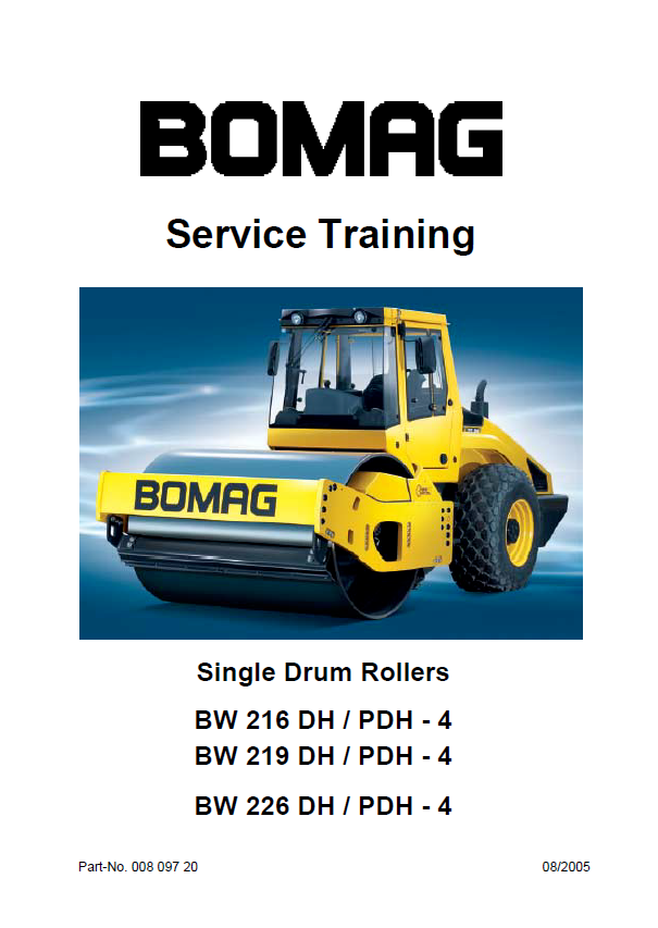 BOMAG BW 216 DH / PDH-4 Service Training Manual (08.2005)