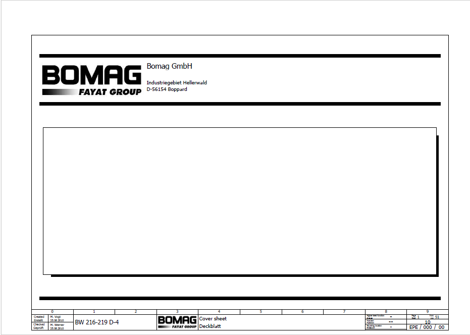BOMAG BW 216 PD-4 Roller Electric & Hydraulic Schematic Manual