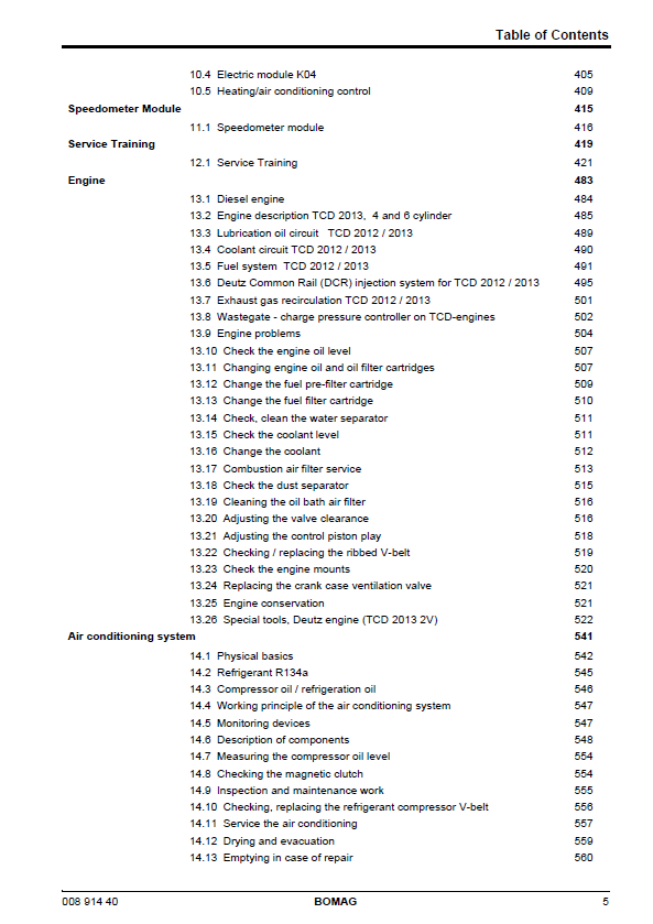 BOMAG BW 216 PDHC-4 Single Drum Roller Repair Manual PDF