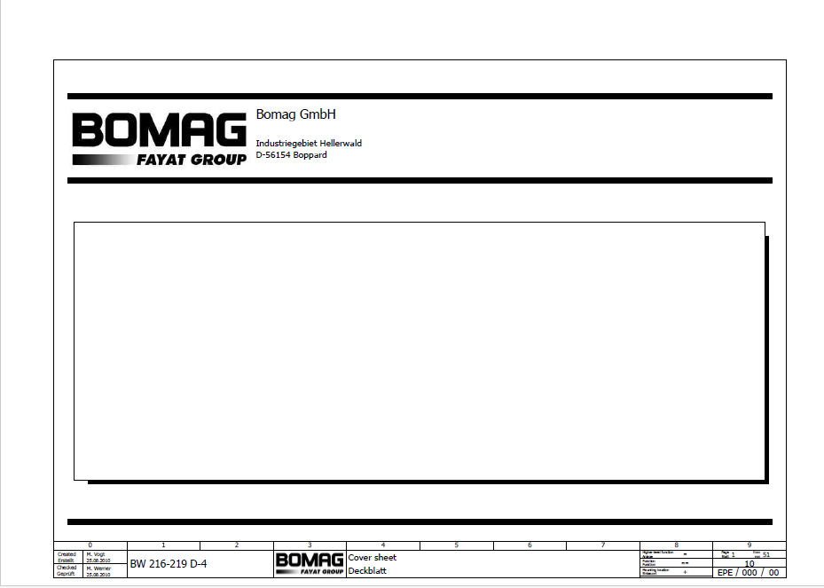 BOMAG BW 219 PD-4 Single Drum Vibratory Roller Electric Schematic Diagram Manual (101582111001 - 101582111026)