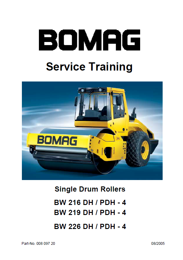 BOMAG BW 219 PDH-4 Service Training Manual PDF Download