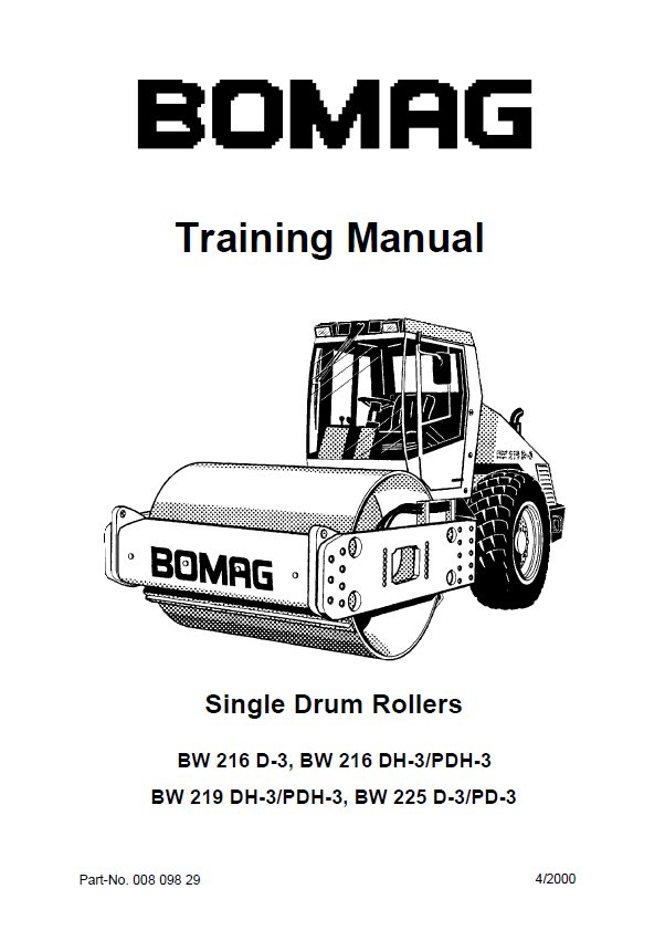BOMAG BW 225 PD-3 Service Training Manual 2000 (00809829) PDF