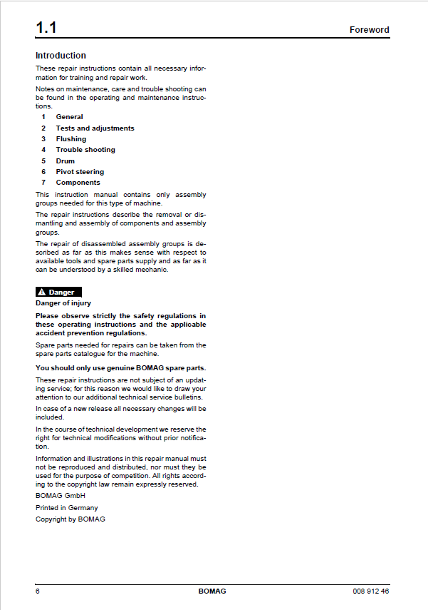 BOMAG BW 225 PD-3 Single Drum Roller Maintenance & Repair Guide