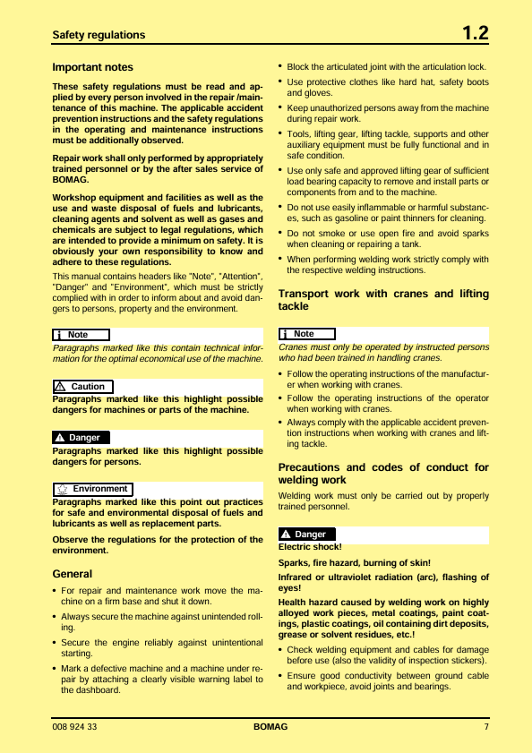 BOMAG BW 226 DH-4I BVC 2013 Service & Repair Manual 00892433
