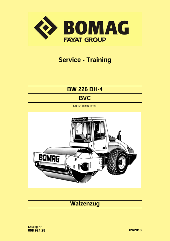 BOMAG BW 226 DH-4 Service Training Manual 00892428 2013 PDF