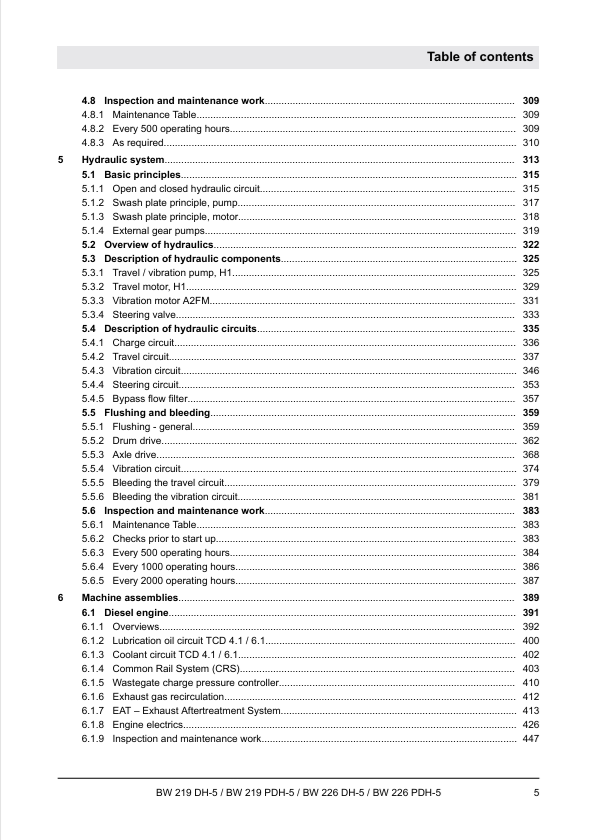 BOMAG BW 226 DH-5 Workshop Service Manual 00840076EN
