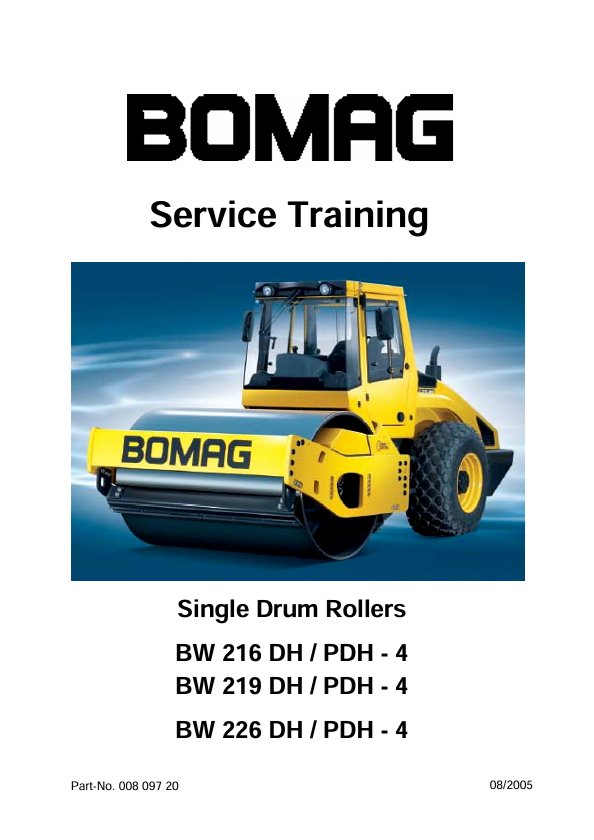 BOMAG BW 226 PDH-4 Training Manual 00809720 PDF