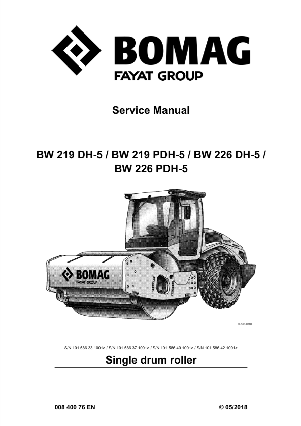 BOMAG BW 226 PDH-5 Service Manual 00840076EN PDF
