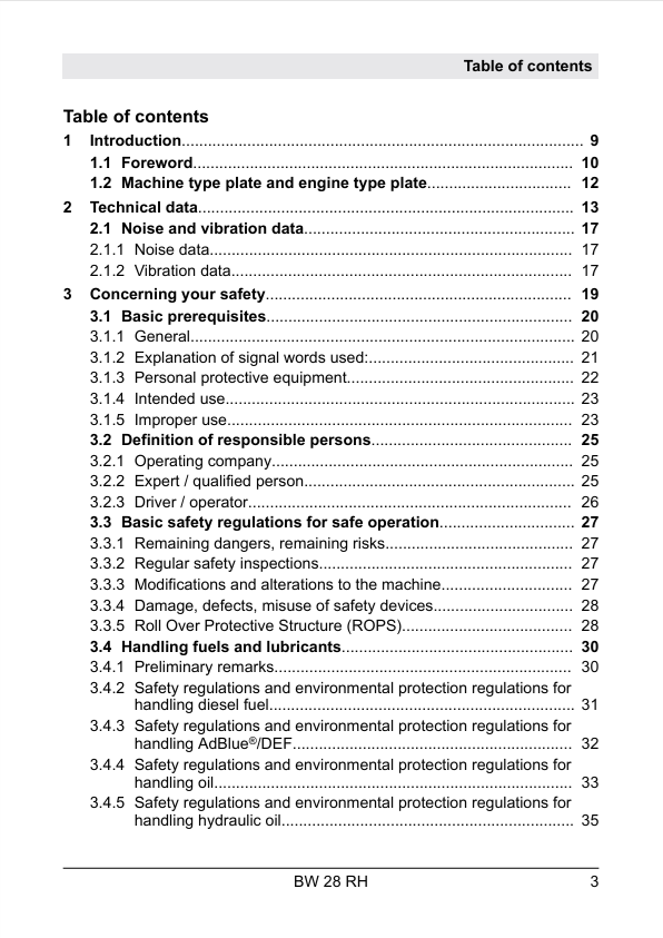BOMAG BW 28 RH Operating and Maintenance Manual 00820205EN PDF
