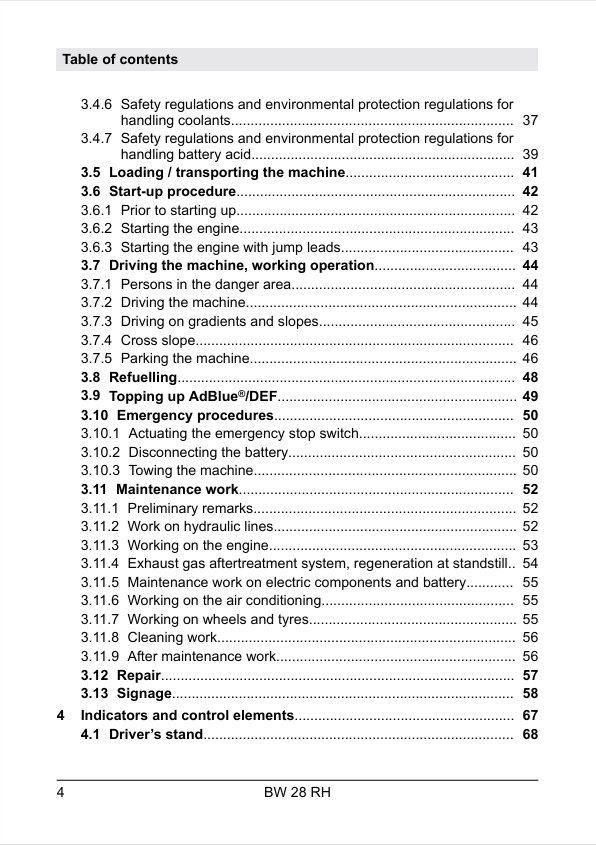 BOMAG BW 28 RH Pneumatic Tyred Roller Instruction Manual PDF