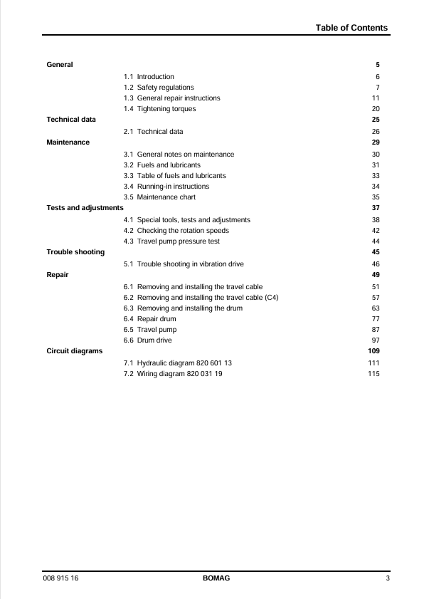 BOMAG BW 75 H Service Manual 00891516 PDF – Vibratory Roller