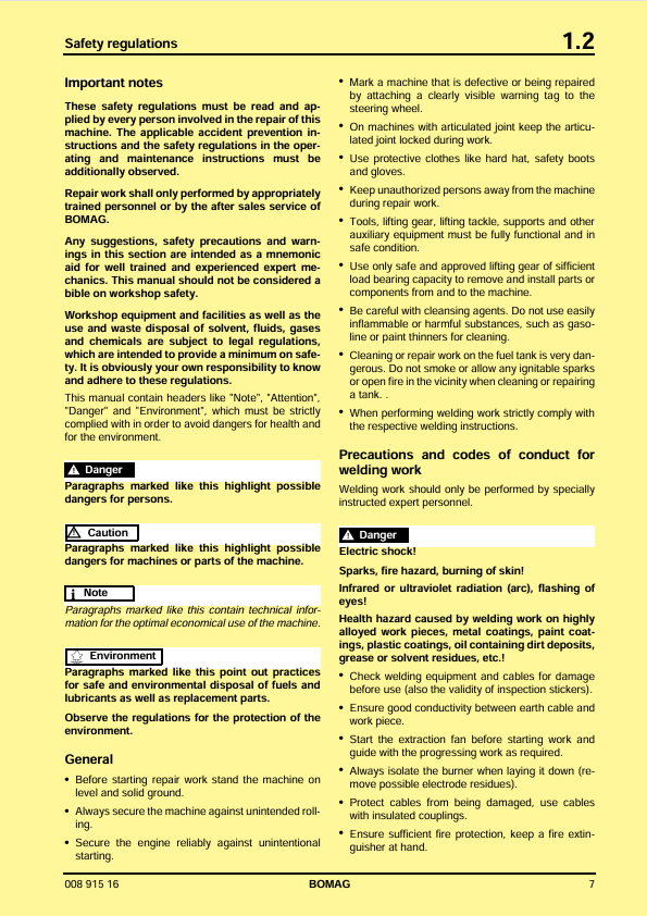 BOMAG BW 75 H Vibratory Roller Workshop Service Manual PDF