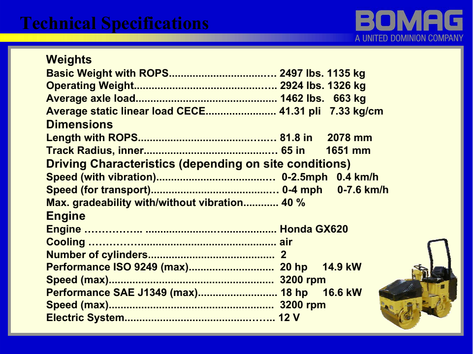 BOMAG BW 900 Technical & Service Manual PDF