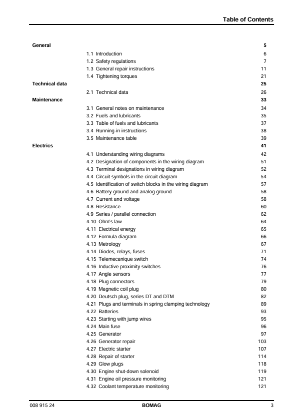 BOMAG Combination Roller BW 125 AD-4 Service Manual PDF