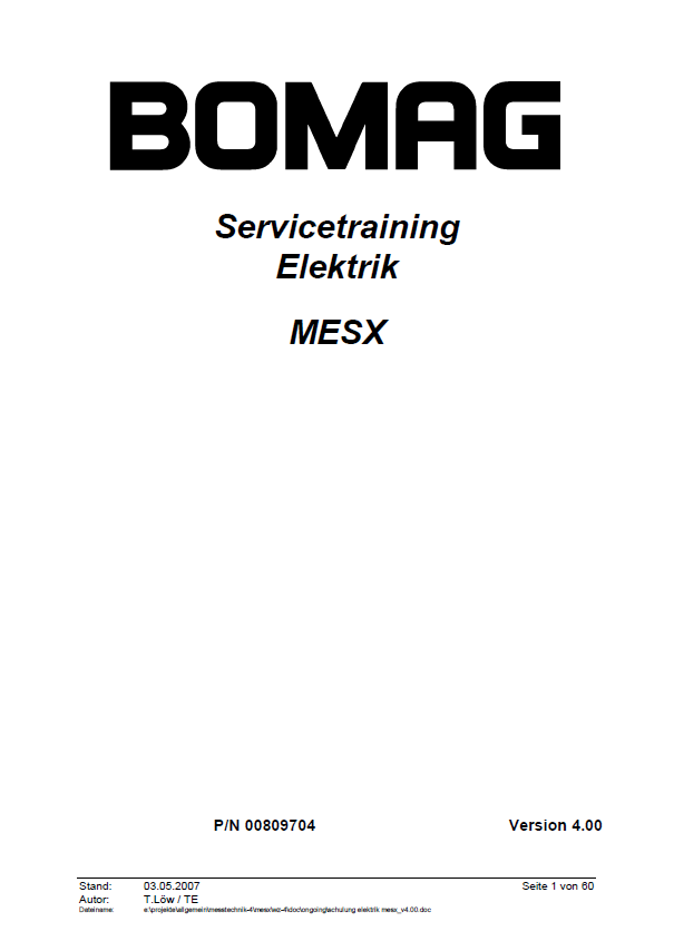 BOMAG ELEKTRIK MESX WZ_4_BVC-D Service Training Manual PDF Download
