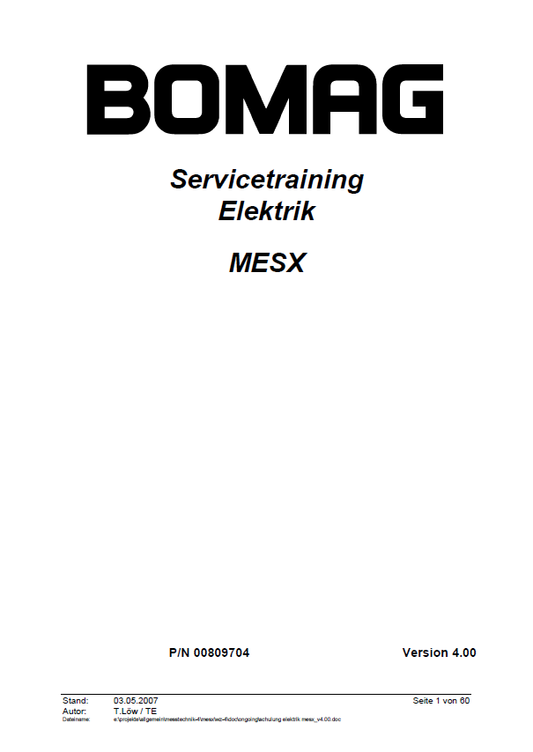 BOMAG ELEKTRIK MESX WZ_4_BVC-D Service Training Manual PDF Download