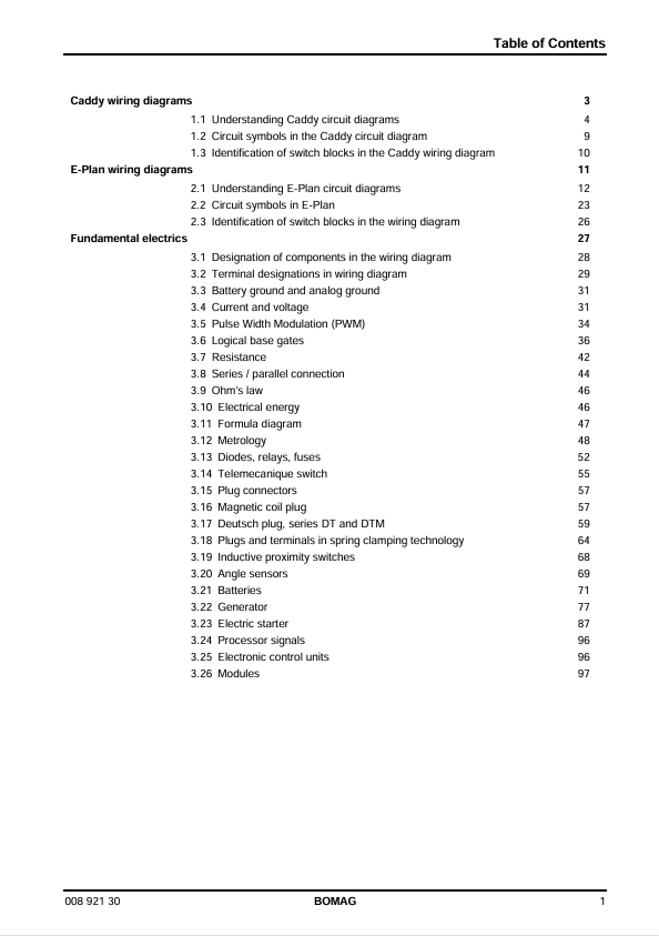 BOMAG Electrics Basic Principles Service Training Manual PDF