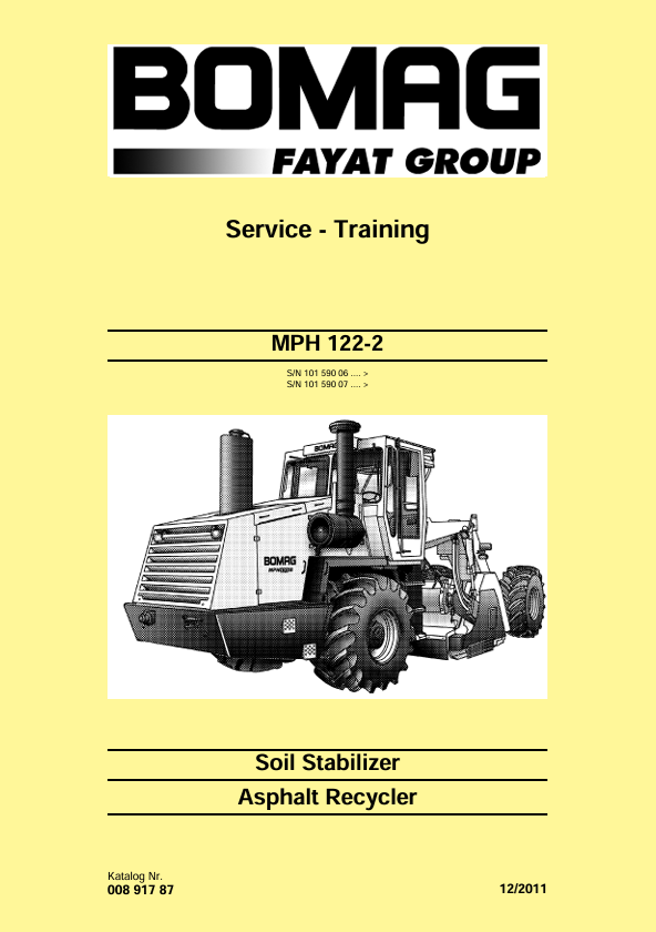 BOMAG MPH 122-2 Service Manual PDF