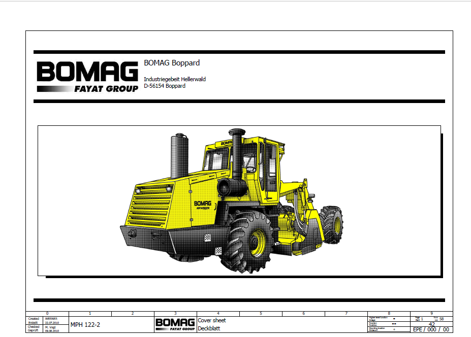 BOMAG MPH 122-2 Soil Stabilizer Schematic Manual