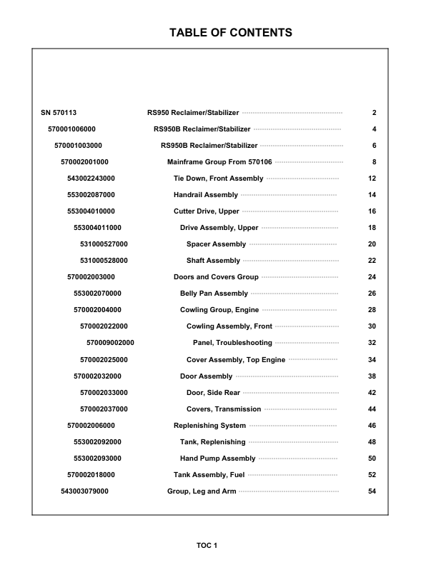 BOMAG RS950 Stabilizer 0852923 2013 Parts Catalog Manual PDF