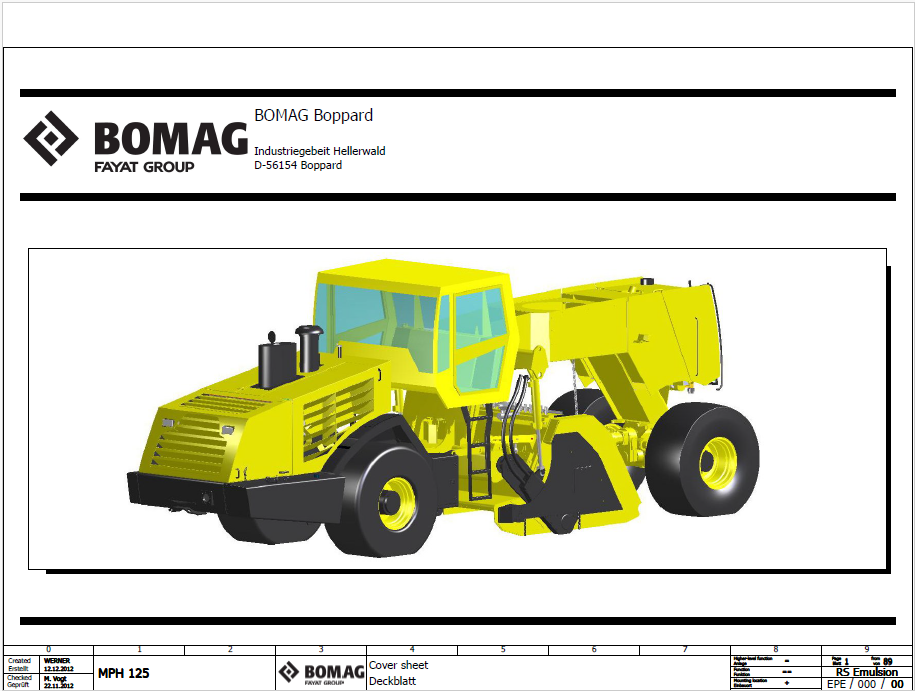 BOMAG RS 600 T3 Soil Stabilizer & Asphalt Recycler Electric, Hydraulic, and Pneumatic Schematic Diagram Manual (Serials 101590351001 - 101590359999)